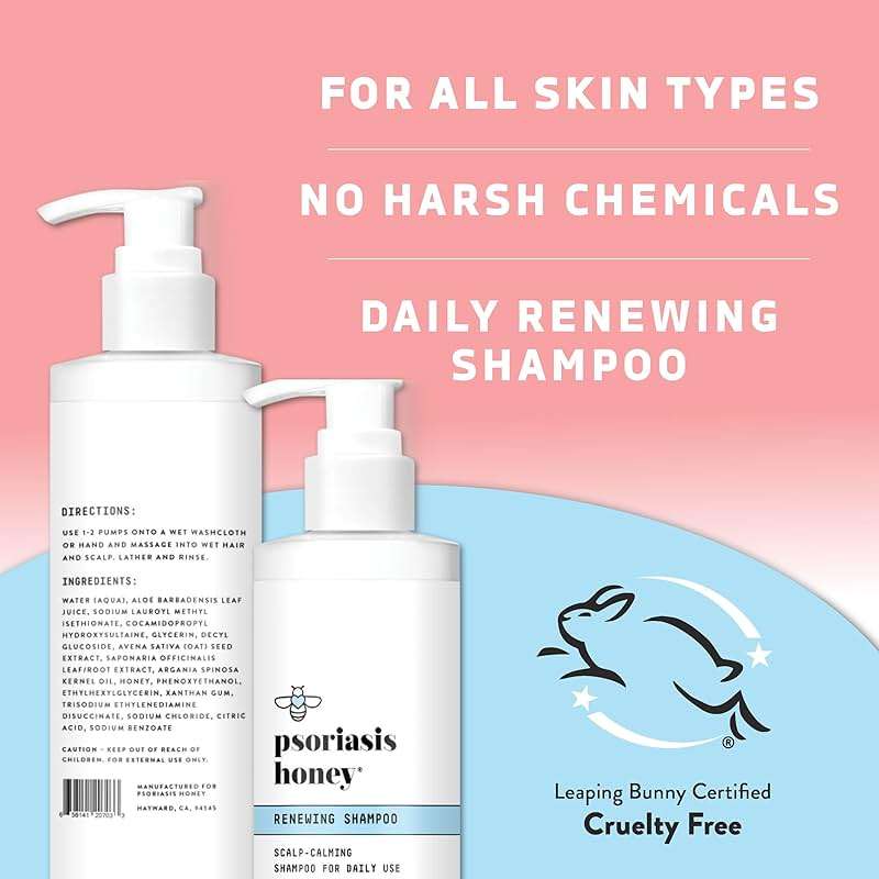 PSORIASIS HONEY Renewing Shampoo - Itchy & Dry Scalp Treatment - Psoriasis Shampoo With Argan Oil for Women & Men - Scalp Psoriasis Relief - Daily Hair Shampoo for Kids (8oz) - Image 6