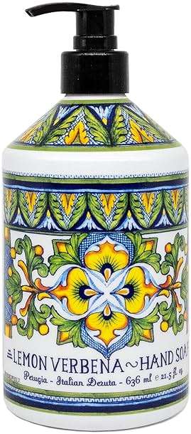 Perugia Italian Deruta Hand Soap - 21.5 fl oz Bottles - 8 pack - Lavendar, Sweet Orange, Lemon Verbana, and Olive Thyme - Image 4