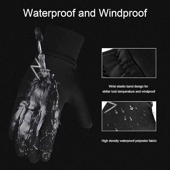 YukiniYa Kids Winter Gloves Back Water Repellent Touchscreen Warm Fleece Anti-Slip for Boys Girls Teen 3-15 Years - Image 2