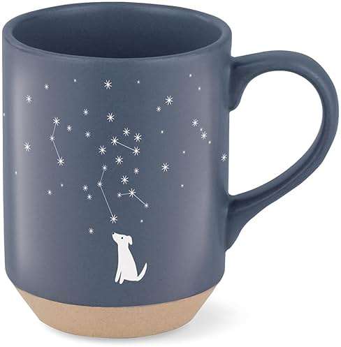 Fringe Studio Celestial Dog Stoneware Mug, 12 fl oz, Navy, 429017 - Image 1