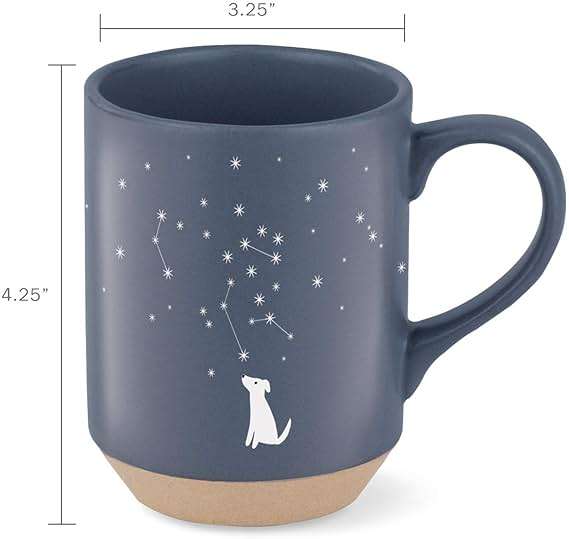 Fringe Studio Celestial Dog Stoneware Mug, 12 fl oz, Navy, 429017 - Image 2
