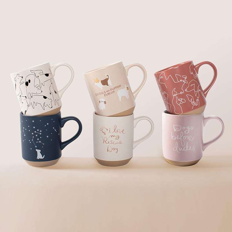 Fringe Studio Celestial Dog Stoneware Mug, 12 fl oz, Navy, 429017 - Image 5