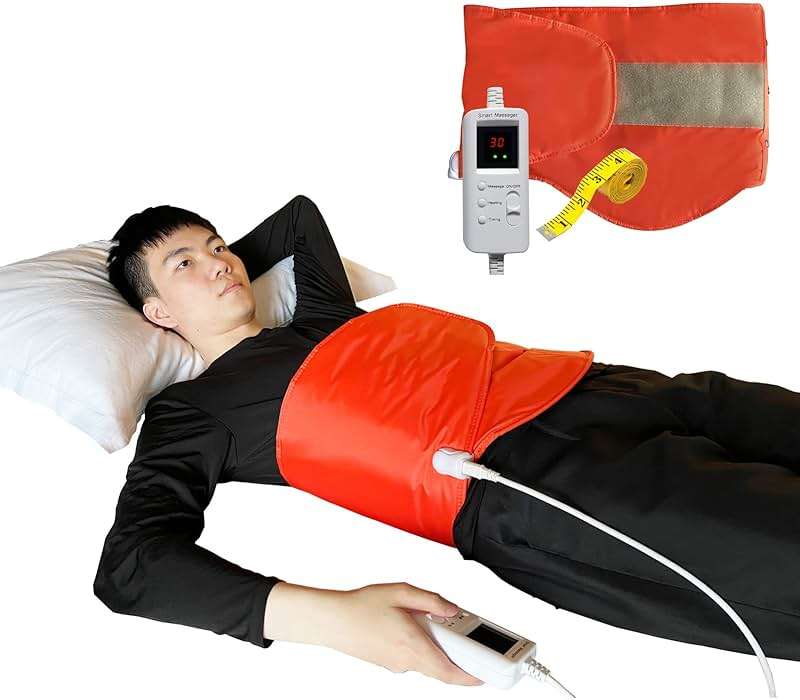V ddhoger Electric Heating Massager Belt with Hot Compress Vibration,Massage for Abdominal Back Lumbar Stomach Pain Relief,Waist Trimmer Fitness Home Exercise, Fitness Equipment for Abdom,Ab Machine - Image 1
