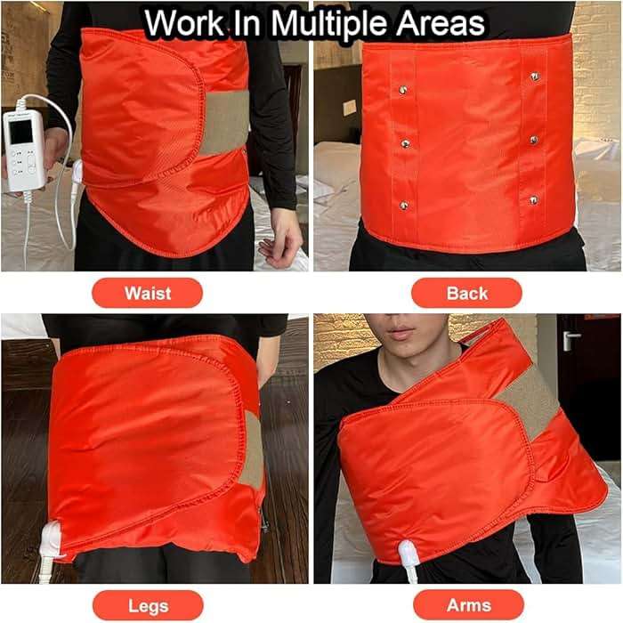 V ddhoger Electric Heating Massager Belt with Hot Compress Vibration,Massage for Abdominal Back Lumbar Stomach Pain Relief,Waist Trimmer Fitness Home Exercise, Fitness Equipment for Abdom,Ab Machine - Image 4