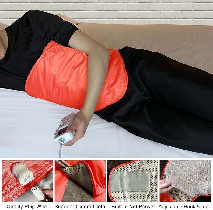 V ddhoger Electric Heating Massager Belt with Hot Compress Vibration,Massage for Abdominal Back Lumbar Stomach Pain Relief,Waist Trimmer Fitness Home Exercise, Fitness Equipment for Abdom,Ab Machine - Image 6