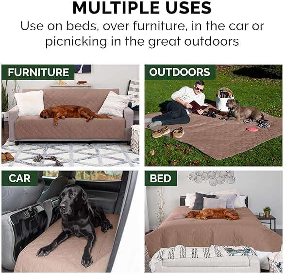 Furhaven Waterproof & Non-Slip King Size Mattress Cover Protector for Dogs & Cats, Washable, For Beds, Couches, & Car Seats - Quilted Twill Blanket Mattress Cover - Brownstone, Jumbo/King Size - Image 12