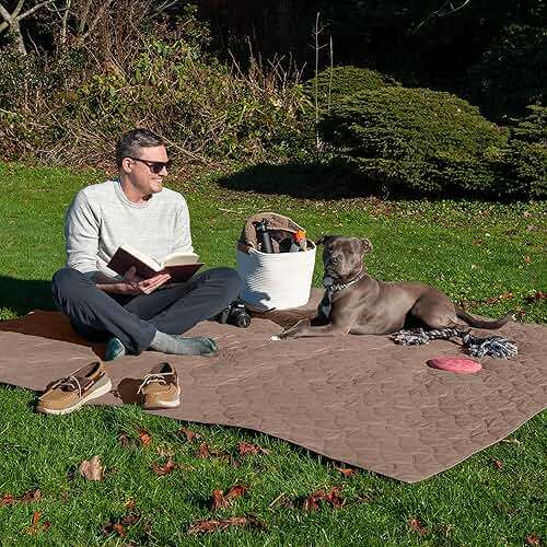 Furhaven Waterproof & Non-Slip King Size Mattress Cover Protector for Dogs & Cats, Washable, For Beds, Couches, & Car Seats - Quilted Twill Blanket Mattress Cover - Brownstone, Jumbo/King Size - Image 5