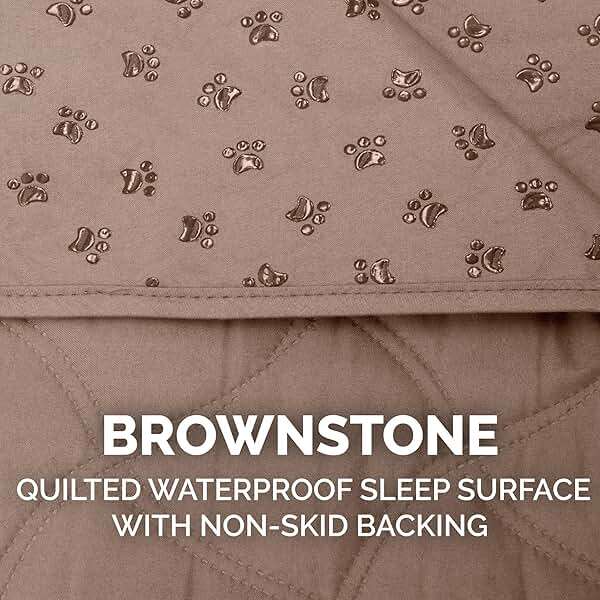 Furhaven Waterproof & Non-Slip King Size Mattress Cover Protector for Dogs & Cats, Washable, For Beds, Couches, & Car Seats - Quilted Twill Blanket Mattress Cover - Brownstone, Jumbo/King Size - Image 7