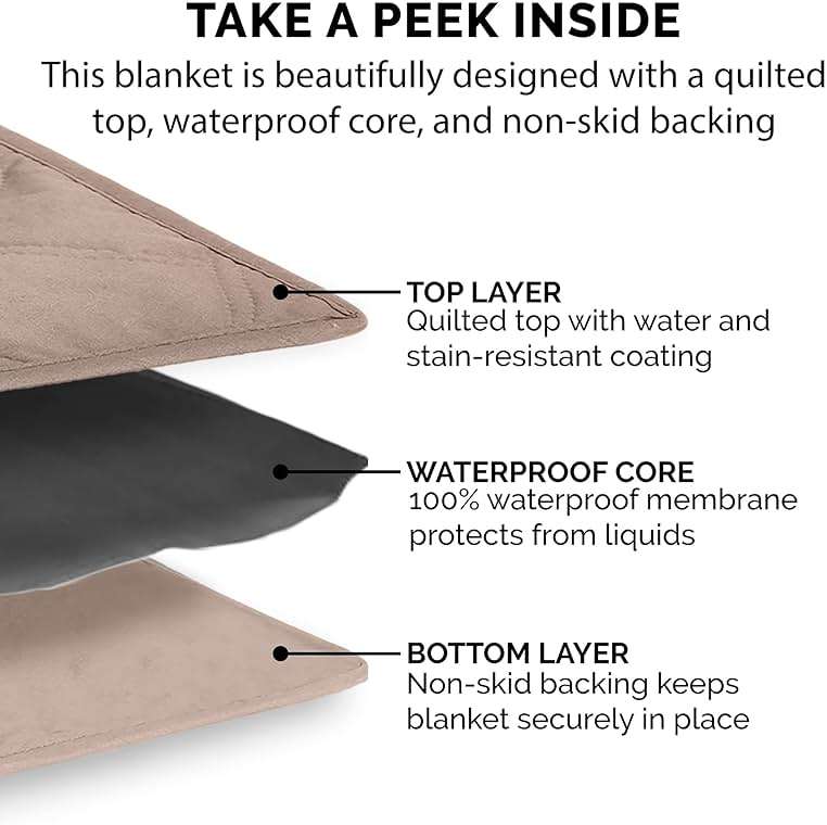 Furhaven Waterproof & Non-Slip King Size Mattress Cover Protector for Dogs & Cats, Washable, For Beds, Couches, & Car Seats - Quilted Twill Blanket Mattress Cover - Brownstone, Jumbo/King Size - Image 8