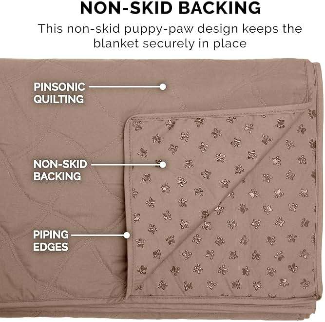 Furhaven Waterproof & Non-Slip King Size Mattress Cover Protector for Dogs & Cats, Washable, For Beds, Couches, & Car Seats - Quilted Twill Blanket Mattress Cover - Brownstone, Jumbo/King Size - Image 10
