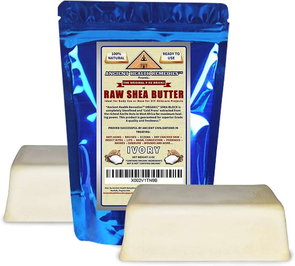 ANCIENT HEALTH REMEDIES Organic Unrefined Raw AFRICAN IVORY WHITE SHEA BUTTER BLOCKS/JAR Bulk Size Grade A for Anti Aging Dry Skin Base for DIY Body Butter, Beauty - Image 3