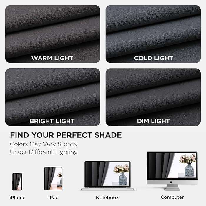 Joydeco 72" Grey Blackout Curtains, Bedroom Room Divider Drapes, 2 Panels | Grommet top thermal insulated & noise reducing panels. Ideal light blocking curtains for bedroom & living room. - Image 8