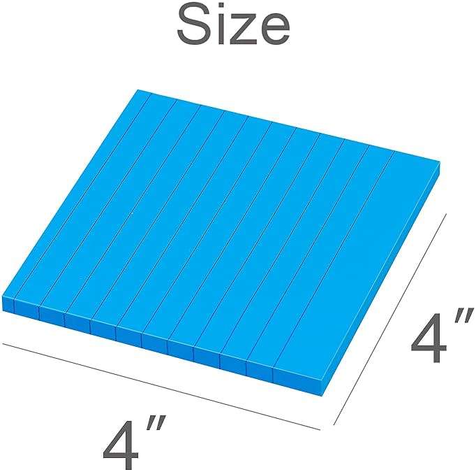 (8 Pack) Lined Sticky Notes 4x4 Bright Stickies Colorful Super Sticking Power Memo Pads, 8 Colors, Strong Adhesive - Image 3