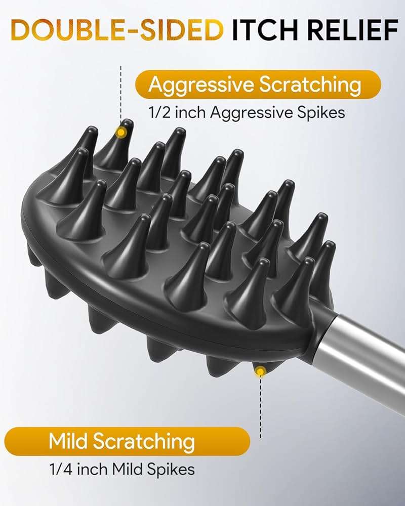 TUKUOS Fathers Day Gift for Dad, Telescoping Back Scratcher with 5 Detachable Scratching Heads, Rubber Handles, Gifts for Men Husband Grandpa, Anniversary Birthday Gift for Adults/Women - Image 4