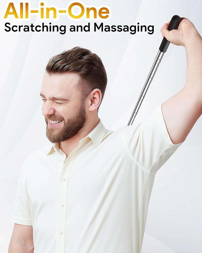 TUKUOS Fathers Day Gift for Dad, Telescoping Back Scratcher with 5 Detachable Scratching Heads, Rubber Handles, Gifts for Men Husband Grandpa, Anniversary Birthday Gift for Adults/Women - Image 9