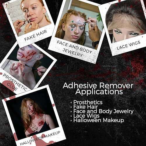 Narrative Cosmetics Adhesive Remover, Extra Strength Professional Adhesive Glue & Makeup Remover for SFX Prosthetics, 2 Fl. Oz. - Image 4