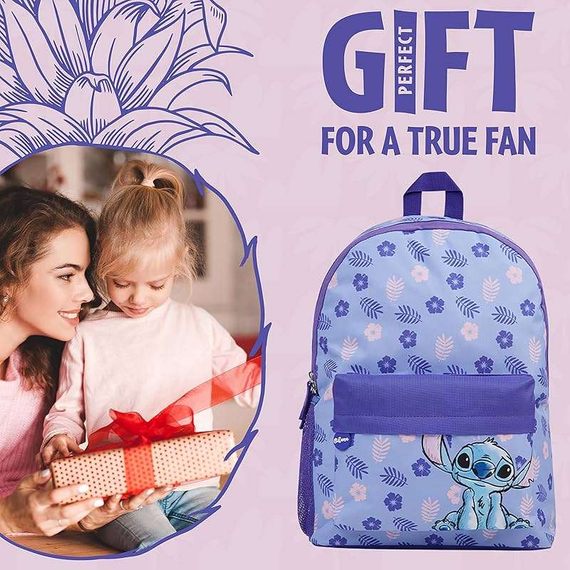 Disney Stitch Backpack for Girls Teens School Bag Kids Book Bag School Supplies Gifts (Purple) - Image 3