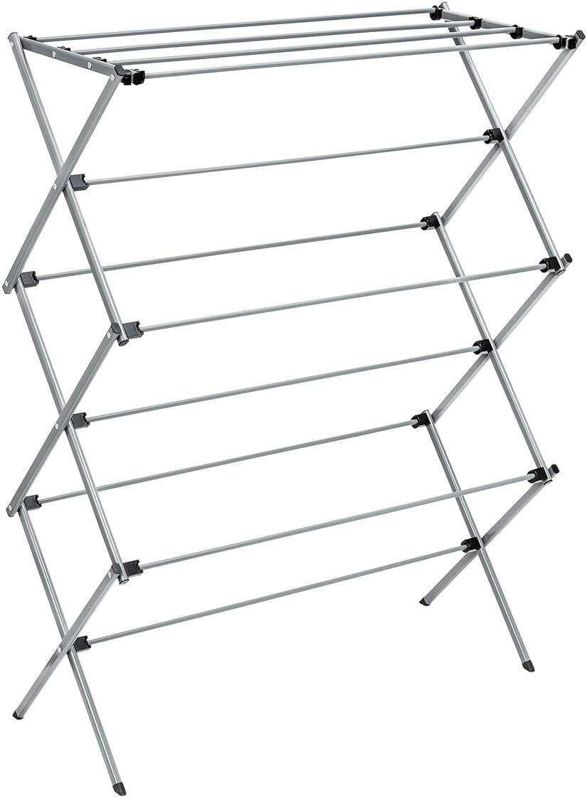 Honey-Can-Do Oversize Family-Size Laundry Drying Rack, 35.5" Extra-Wide (22% Wider Than Standard), 50lb Capacity Sturdy Steel, Foldable Clothes Rack, Silver - Image 1