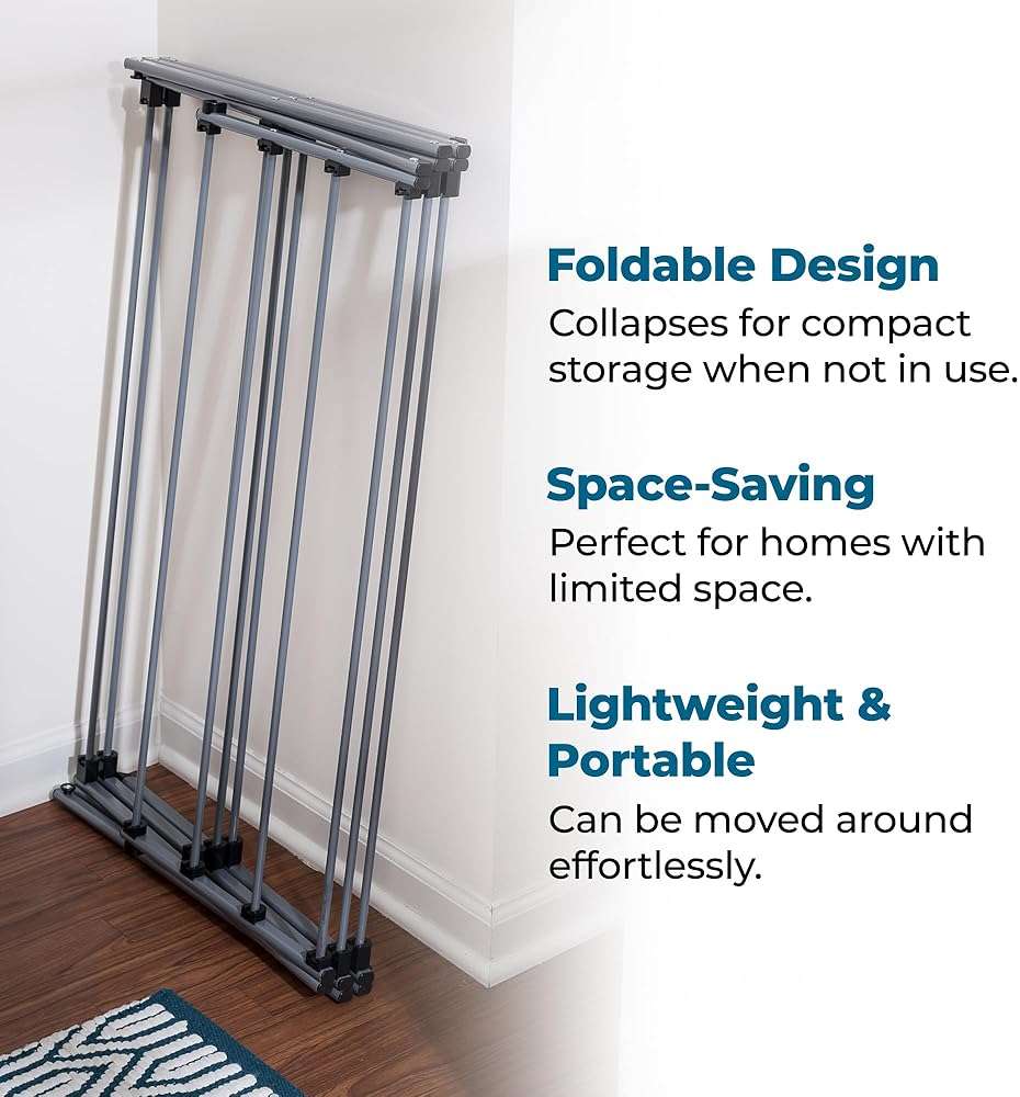 Honey-Can-Do Oversize Family-Size Laundry Drying Rack, 35.5" Extra-Wide (22% Wider Than Standard), 50lb Capacity Sturdy Steel, Foldable Clothes Rack, Silver - Image 6