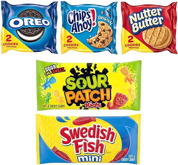 OREO, CHIPS AHOY!, Nutter Butter, SOUR PATCH KIDS & SWEDISH FISH Candy & Cookies Variety Pack, 40 Snack Packs - Image 11