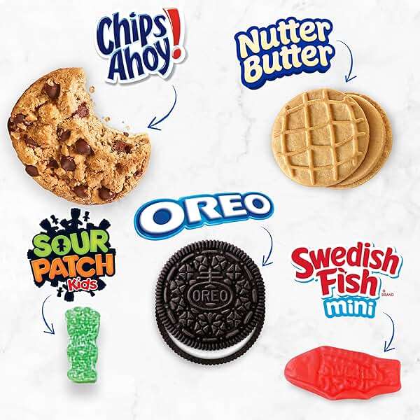 OREO, CHIPS AHOY!, Nutter Butter, SOUR PATCH KIDS & SWEDISH FISH Candy & Cookies Variety Pack, 40 Snack Packs - Image 4