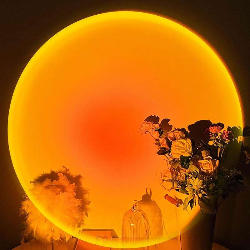 Tsrarey Sunset Lamp Projector,180 Degree Rotation Sun Projection Light Led Night Light Floor Lamp with USB Port,Sunset Lamps for Photography Party Bedroom Decor - Image 2