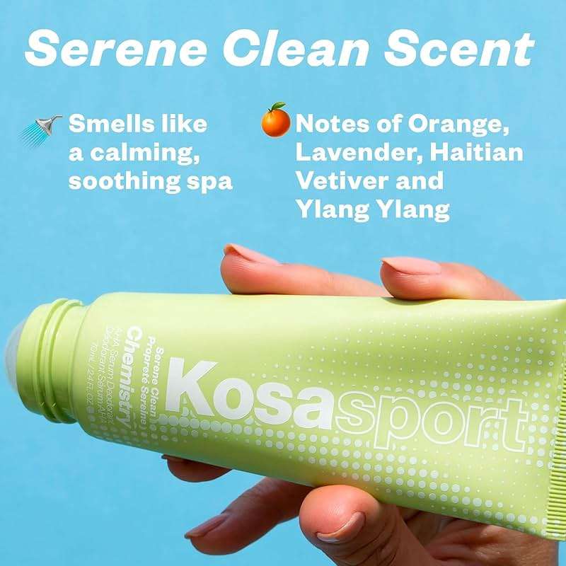 Kosas Chemistry Deodorant - Aluminium and Baking Soda Free + BO-Fighting AHA Serum that Exfoliates, Softens, and Nourishes the Skin, (Serene Clean) - Image 2