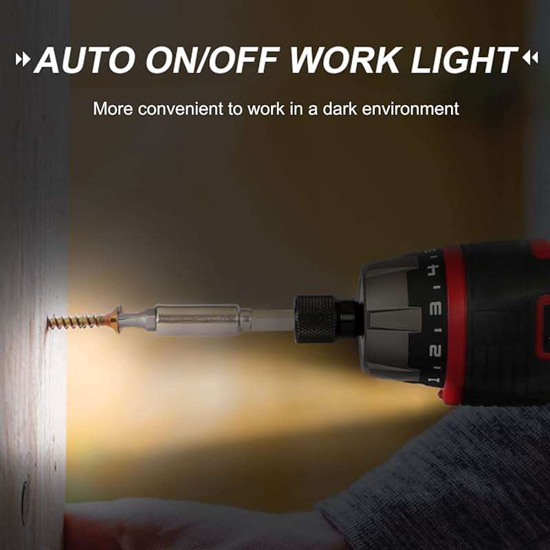 AVID POWER Electric Screwdriver Set Rechargeable 4V Cordless Screwdriver Kit with 44pcs Accessories, 5.65Nm Screw Gun, 5+1 Torque Setting, 2 Position Handle with LED Light - Image 8