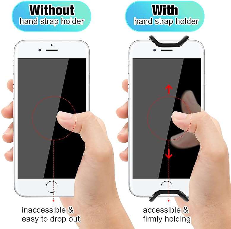 Weewooday 6 Pieces Mobile Phone Security Hand Strap Holder for 5.2-7.5 Inch Smartphones, Security Hand Grip Phone Accessory Universal Drop Prevention Elastic Bundle Grip Belt - Image 4