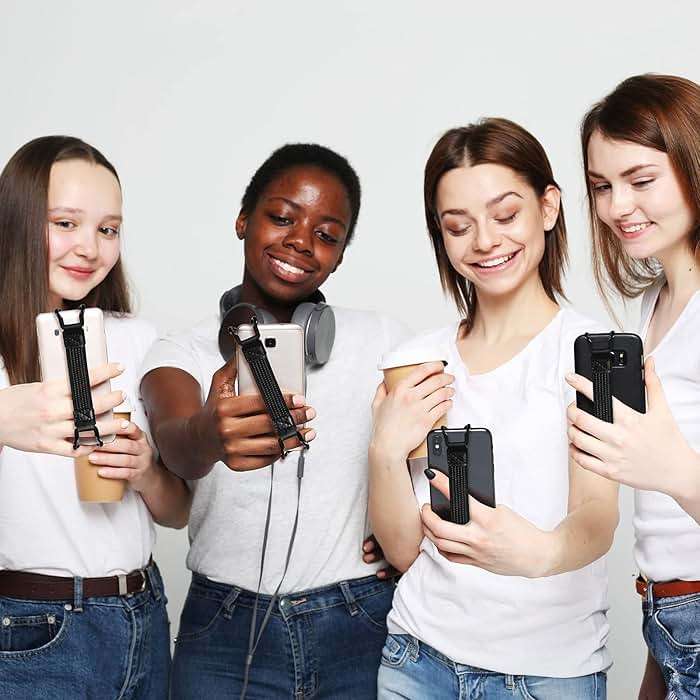 Weewooday 6 Pieces Mobile Phone Security Hand Strap Holder for 5.2-7.5 Inch Smartphones, Security Hand Grip Phone Accessory Universal Drop Prevention Elastic Bundle Grip Belt - Image 5