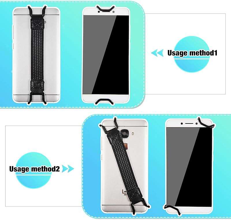 Weewooday 6 Pieces Mobile Phone Security Hand Strap Holder for 5.2-7.5 Inch Smartphones, Security Hand Grip Phone Accessory Universal Drop Prevention Elastic Bundle Grip Belt - Image 7