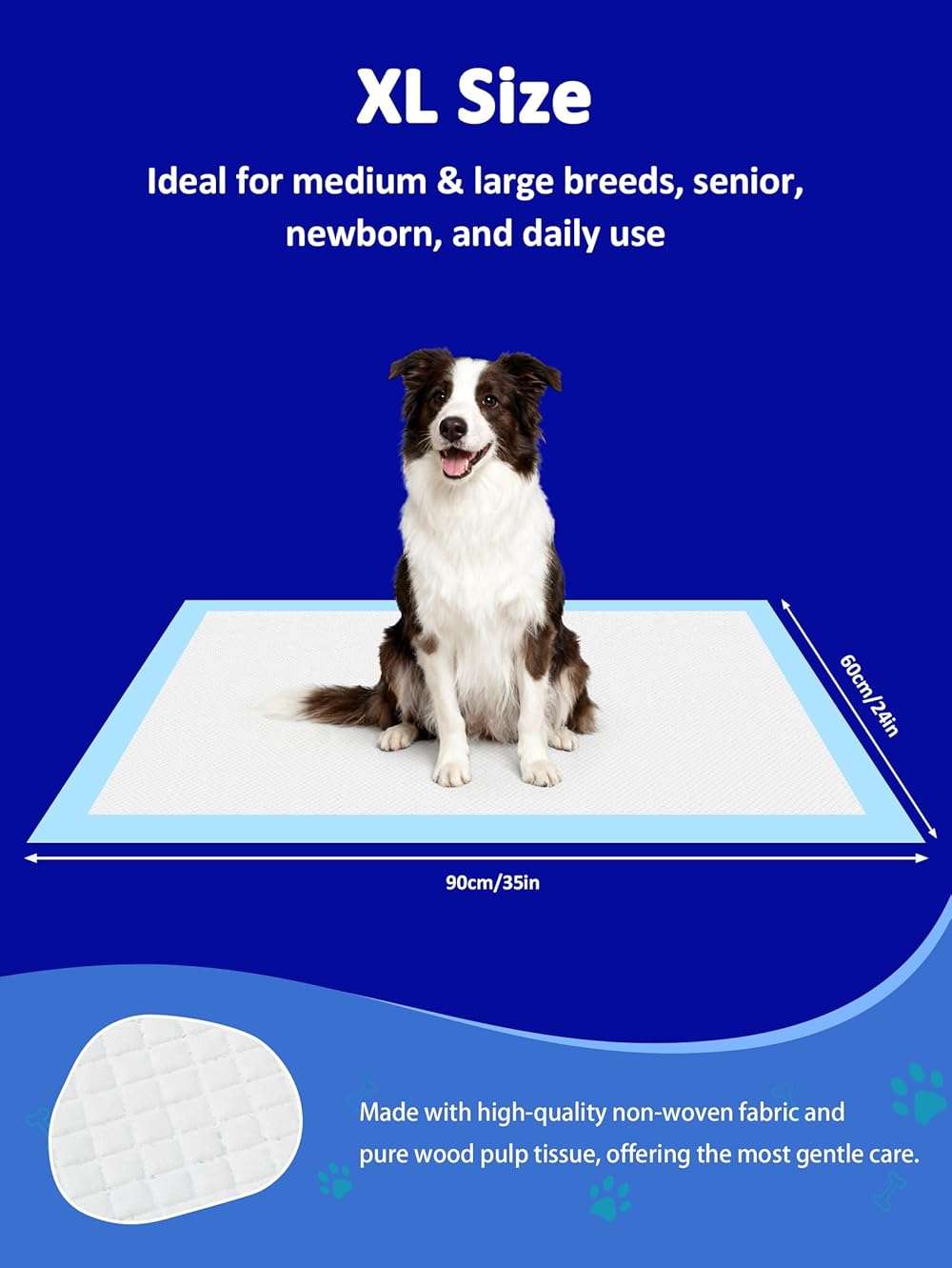 Ownpets Extra Large Dog Pee Pads 35"x32" - 6-Layer Leak Proof Puppy Training Pads with Quick-Dry Surface for Puppies, Adult, Senior & Incontinent Dogs, Multi-Cat Households, 40 Count - Image 5
