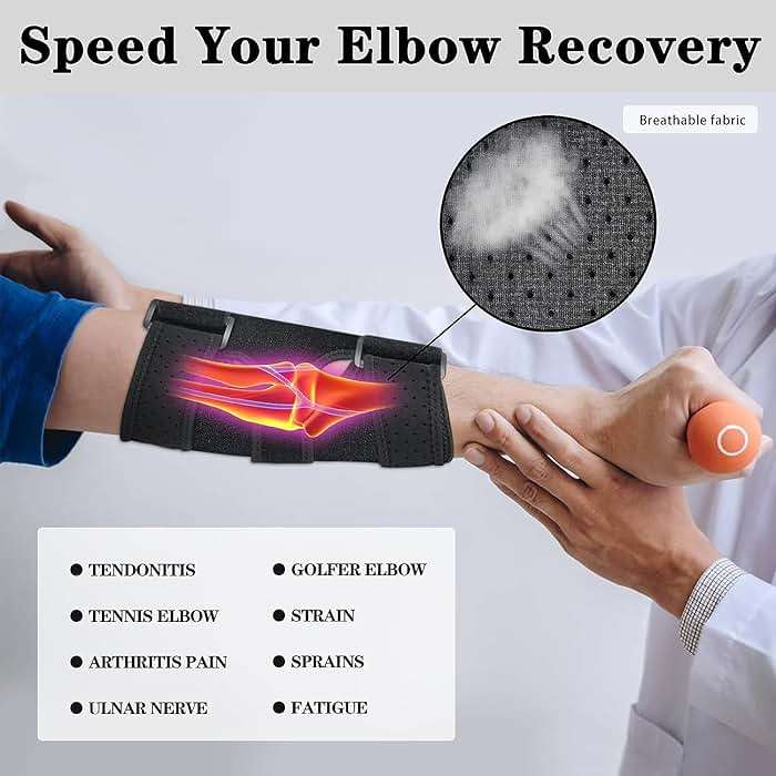 Reamphy Elbow Brace,Comfortable Night Elbow Sleep Support,Elbow Splint, Adjustable Stabilizer Splints, Cubital Tunnel Syndrome,Tendonitis,Ulnar Nerve,Tennis,Fits for Men and Women(Fits Most) - Image 2