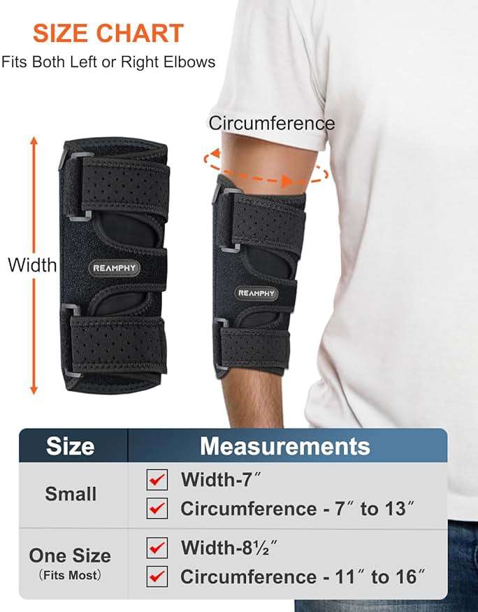Reamphy Elbow Brace,Comfortable Night Elbow Sleep Support,Elbow Splint, Adjustable Stabilizer Splints, Cubital Tunnel Syndrome,Tendonitis,Ulnar Nerve,Tennis,Fits for Men and Women(Fits Most) - Image 6