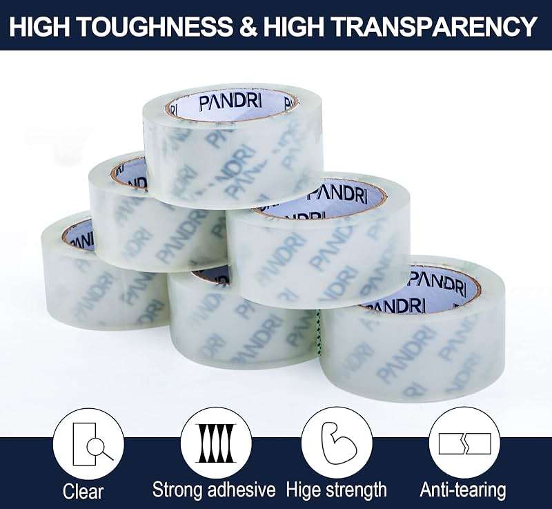 PANDRI Clear Packing Tape, 36 Rolls Heavy Duty Packaging Tape for Shipping Packaging Moving Sealing, 1.88 inches Wide, 65 Yards Per Roll, Total 2340 Yards - Image 4