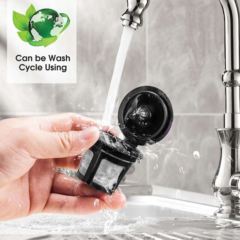 Reusable K Cups, Universal Fit Reusable Coffee Filters with Food Grade Stainless Steel Mesh Eco-Friendly Coffee Pods, for 1.0 and 2.0 Brewers (4) - Image 2