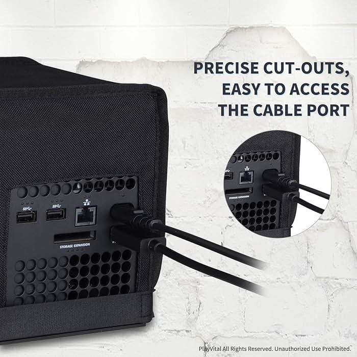 PlayVital Black Nylon Horizontal Dust Cover for Xbox Series X Console, Soft Neat Lining Dust Guard, Anti Scratch Waterproof Cover Sleeve for Xbox Series X Console - Image 4
