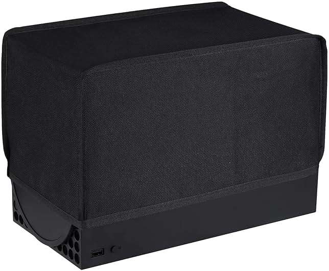PlayVital Black Nylon Horizontal Dust Cover for Xbox Series X Console, Soft Neat Lining Dust Guard, Anti Scratch Waterproof Cover Sleeve for Xbox Series X Console - Image 8
