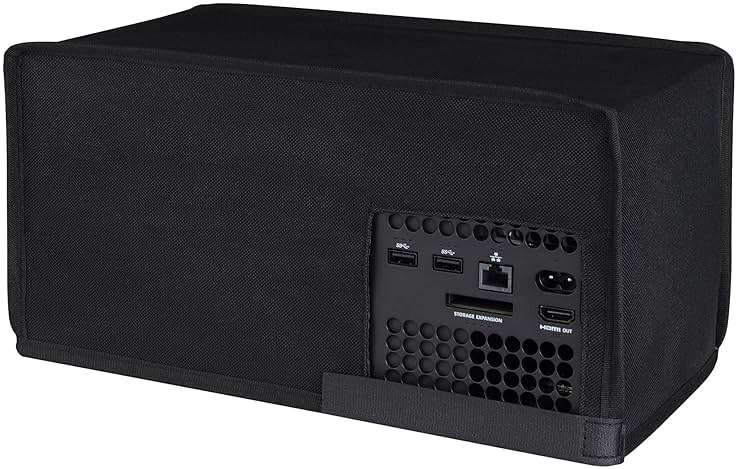 PlayVital Black Nylon Horizontal Dust Cover for Xbox Series X Console, Soft Neat Lining Dust Guard, Anti Scratch Waterproof Cover Sleeve for Xbox Series X Console - Image 9