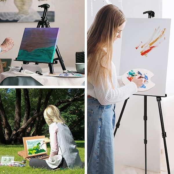 VISWIN Professional All-in-One Art Painting Kit with Aluminum & Beech Wood Easel, 96 Acrylic, Watercolor & Oil Paint Set, Canvas, Painting Set with Complete Art Supplies for Adult, Artist, Beginner - Image 6