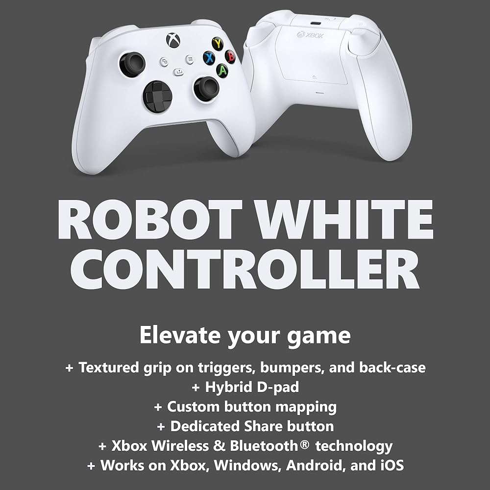 Microsoft Controller for Series X/S, & Xbox One (Latest Model) - Robot White (Renewed) - Image 2