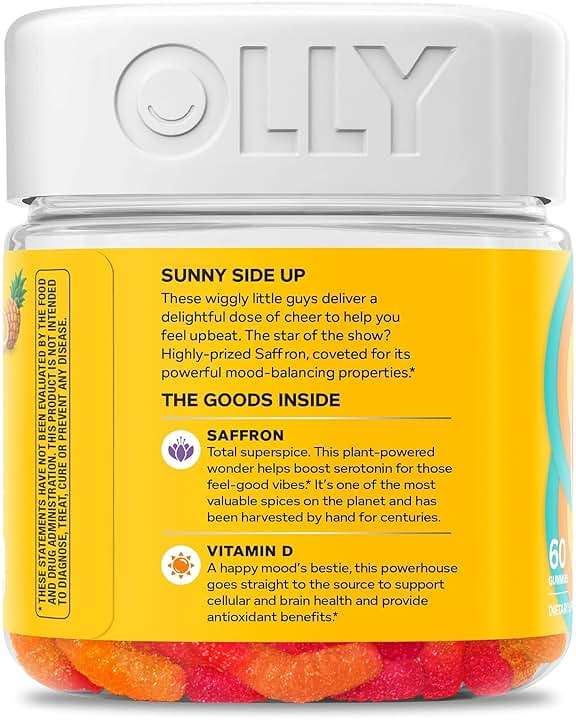 OLLY Hello Happy Gummy Worms, Mood Support Gummies For Adults,* Saffron Extract, Vitamin D, Tropical Zing Flavored, 30 Day Supply - 60 Count - Image 11