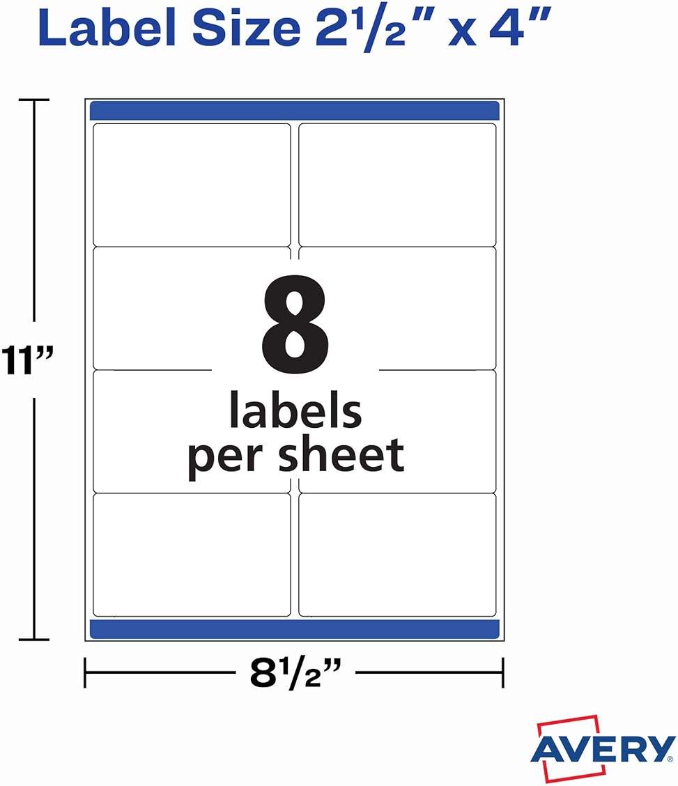 Avery Printable Blank Shipping Labels, 2.5" x 4", White, 200 Labels, Inkjet Printer, Permanent Adhesive (5815) - Image 3