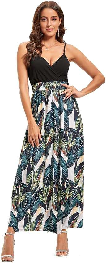 Newshows Women's 2026 Lightweight Summer Wedding Guest Beach Vacation Casual V Neck Split Flowy Maxi Dress - Image 3