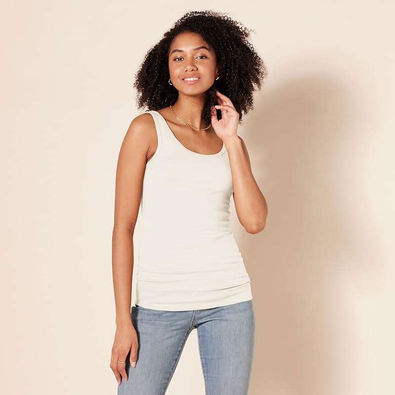 Amazon Essentials Women's Slim-Fit Ribbed Scoop Neck Tank Tops - Image 3