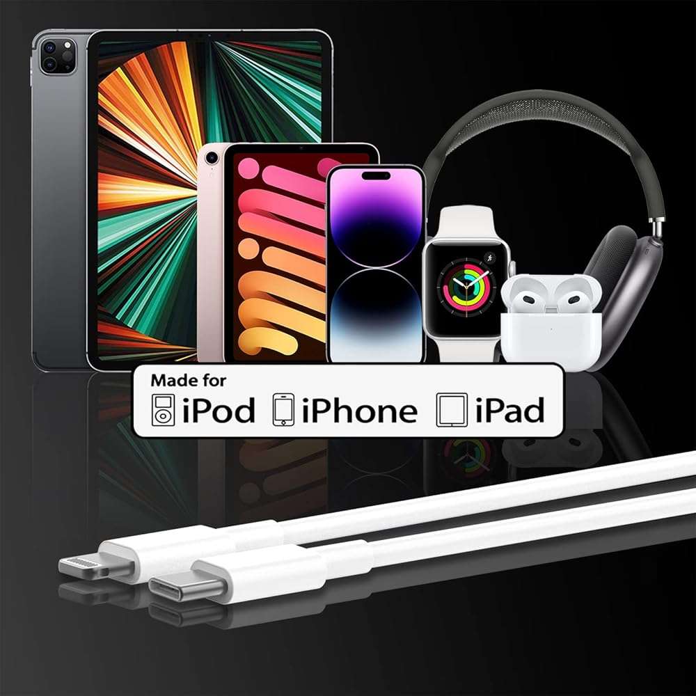 2Pack for iPhone14/13/12 Fast Charger Cable 6ft [Apple MFi Certified], USB Type C to Lightning Cable 6 Foot Apple iPhone Charging Cord for iPhone14 13 12 Pro XR XS Plus - Image 9