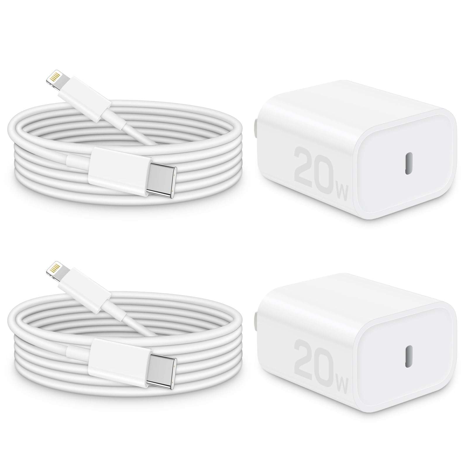 CXX Charger for iPhone 20W Fast Charging [MFi Certified, 2-Pack] USB-C PD Block & 6FT Cable Compatible with iPhone 14/13/12/11/Pro/Plus/Max/Mini/SE, iPad & More - Image 1