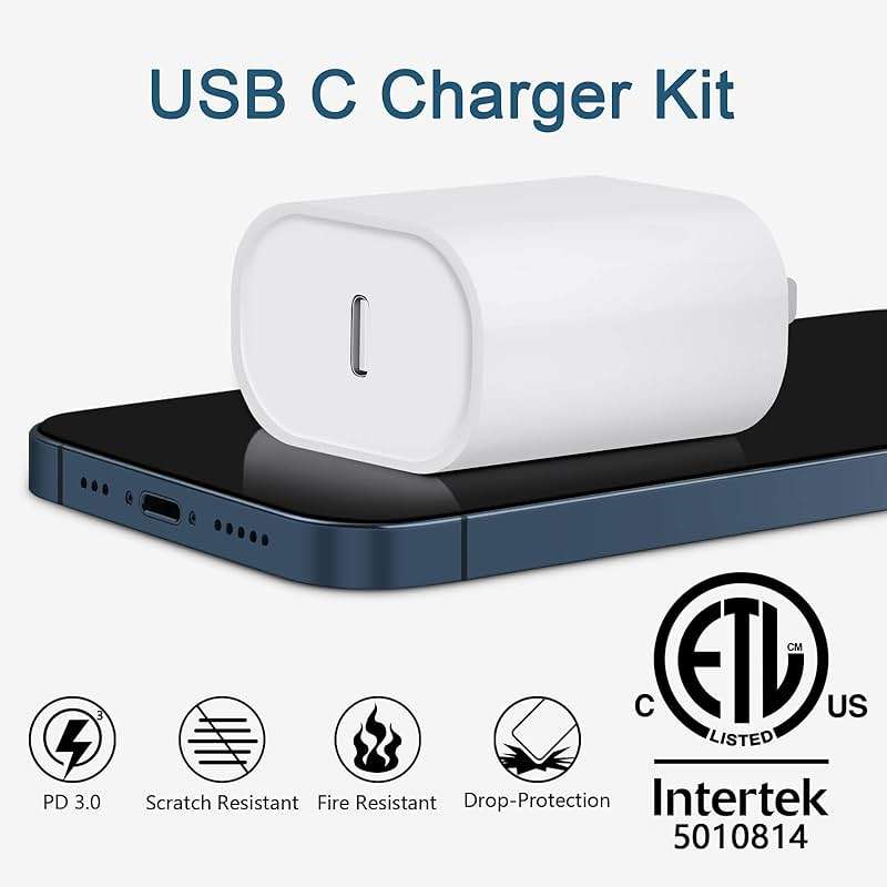 CXX Charger for iPhone 20W Fast Charging [MFi Certified, 2-Pack] USB-C PD Block & 6FT Cable Compatible with iPhone 14/13/12/11/Pro/Plus/Max/Mini/SE, iPad & More - Image 3