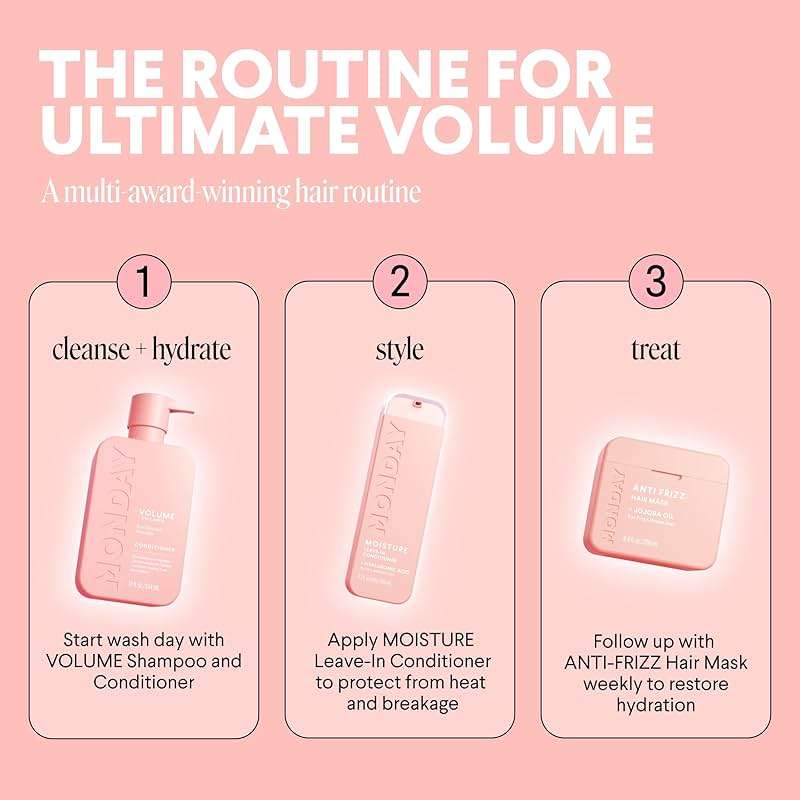 MONDAY HAIRCARE VOLUME Shampoo with Hydrolyzed Collagen & Macadamia Oil for Thin, Fine & Flat Hair 354 mL - Image 8