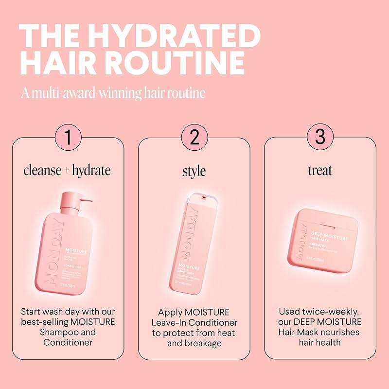 MONDAY HAIRCARE MOISTURE Conditioner with Hyaluronic Acid, Coconut Oil & Shea Butter for Dry & Dull Hair 354 mL - Image 8